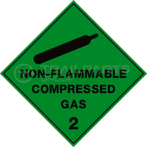 Hazard warning diamond sticker Non-Flammable Comp 100 x 100m