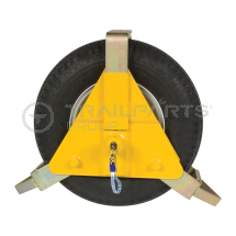 Triangular wheel clamp for 10inch - 14inch wheels