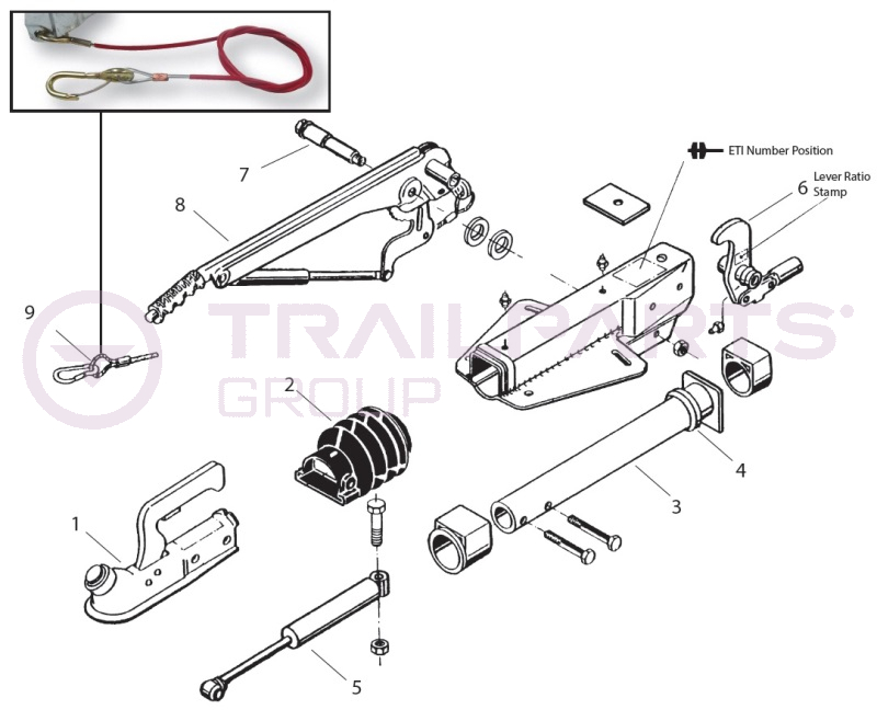 AL-KO Kober 161S Delta A-Frame Coupling Spares (for ETI 811027)