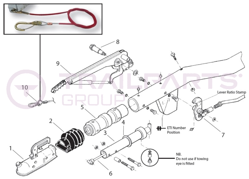 AL-KO Kober 251R T-Pole Chassis Coupling Spares (for ETI 811039)