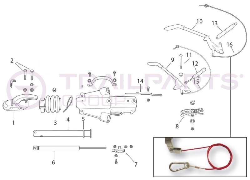 Knott-Avonride KFG30 M14/M14 Cast Delta A-Frame Coupling Spares