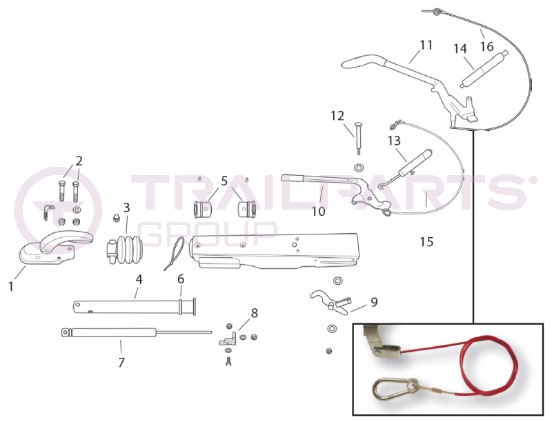 Knott-Avonride KRV7.5 Square Tube Coupling Spares